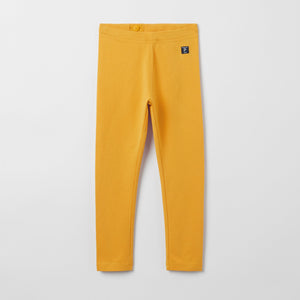 Organic Cotton Yellow Kids Leggings from the Polarn O. Pyret kidswear collection. Nordic kids clothes made from sustainable sources.