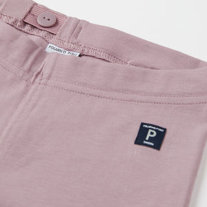 Organic Cotton Purple Kids Leggings from the Polarn O. Pyret kidswear collection. Ethically produced kids clothing.