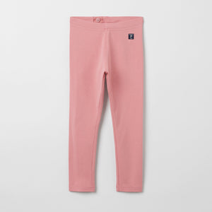 Organic Cotton Pink Kids Leggings from the Polarn O. Pyret kidswear collection. Clothes made using sustainably sourced materials.