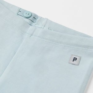 Organic Cotton Blue Baby Leggings from the Polarn O. Pyret babywear collection. Nordic kids clothes made from sustainable sources.
