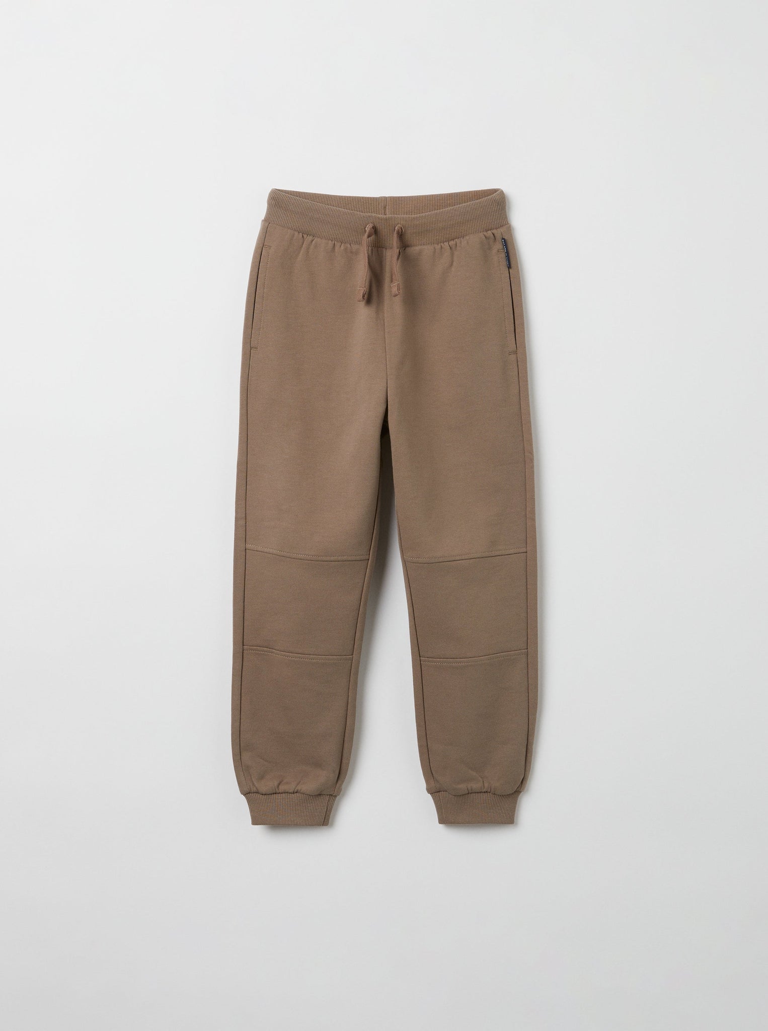 Organic Cotton Brown Kids Joggers from the Polarn O. Pyret kidswear collection. Clothes made using sustainably sourced materials.