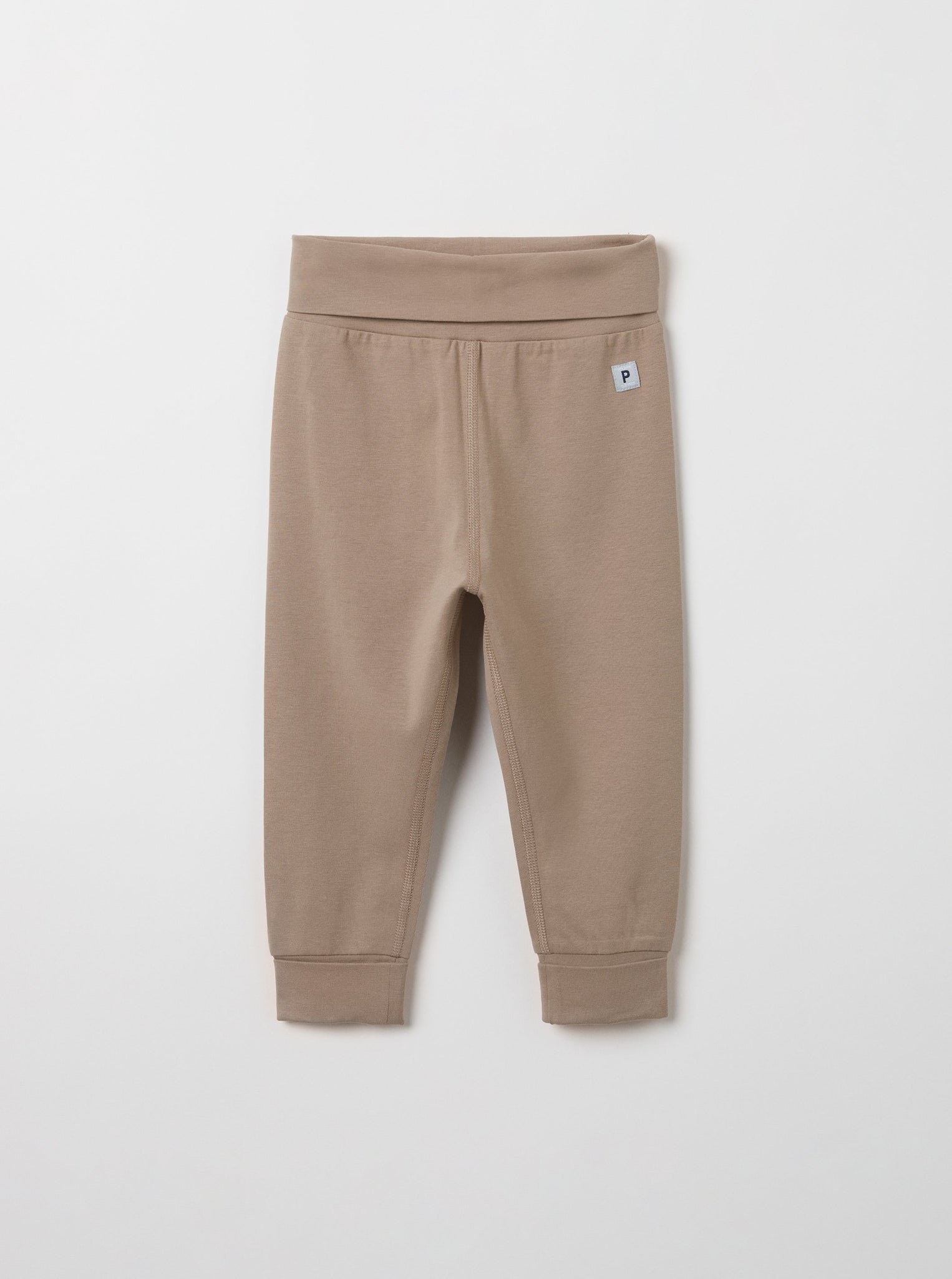 Brown Organic Cotton Baby Leggings from the Polarn O. Pyret babywear collection. Ethically produced kids clothing.