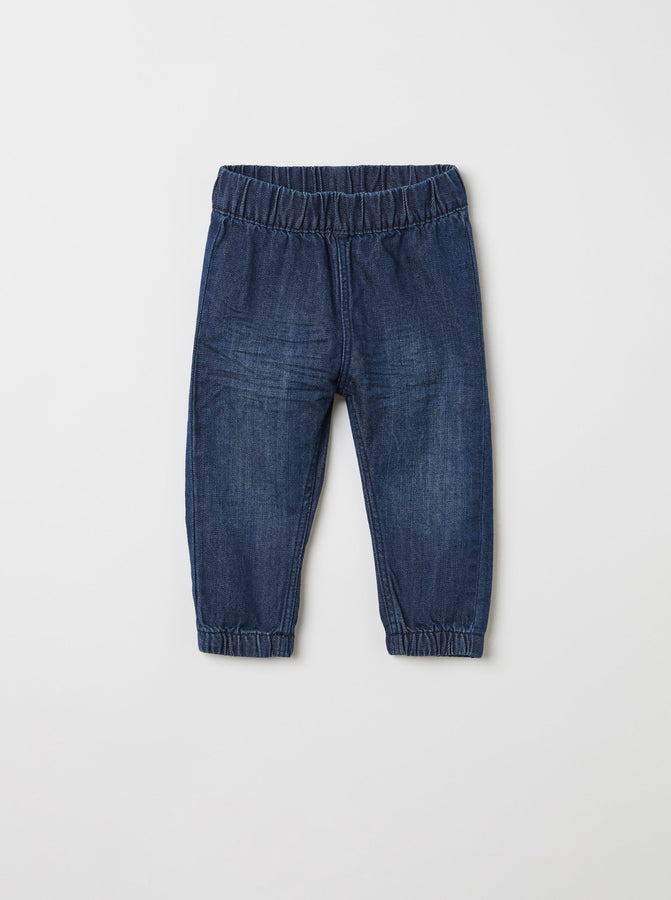Cotton Pull-On Kids Jogger Jeans from the Polarn O. Pyret kidswear collection. Clothes made using sustainably sourced materials.