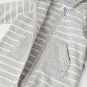 Organic Cotton Grey Baby All-In-One from the Polarn O. Pyret babywear collection. Ethically produced kids clothing.
