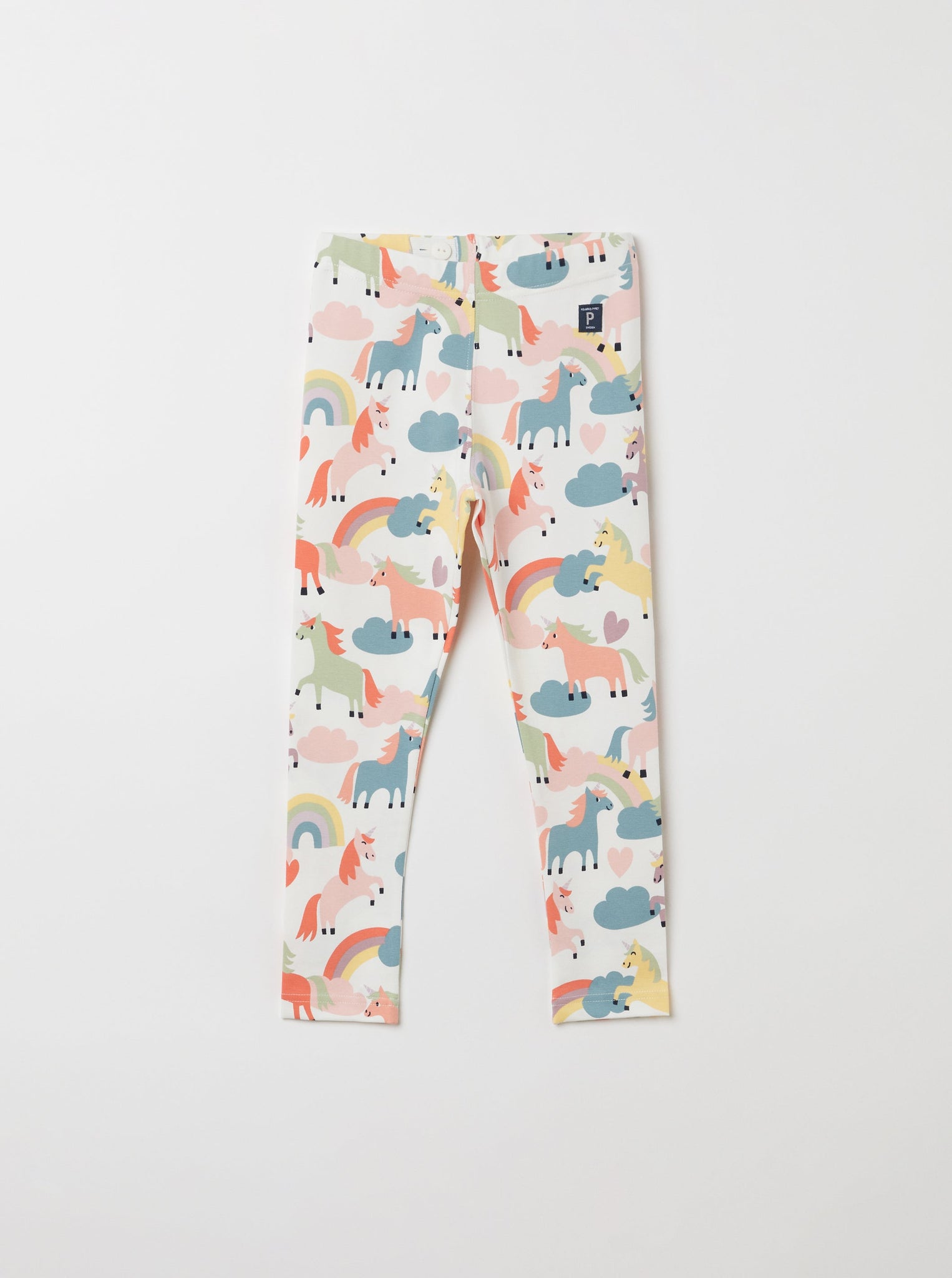 Organic Cotton Unicorn Kids Leggings from the Polarn O. Pyret kidswear collection. Ethically produced kids clothing.