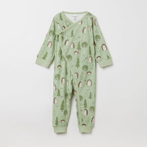 Hedgehog Organic Cotton Baby Romper from the Polarn O. Pyret babywear collection. Clothes made using sustainably sourced materials.