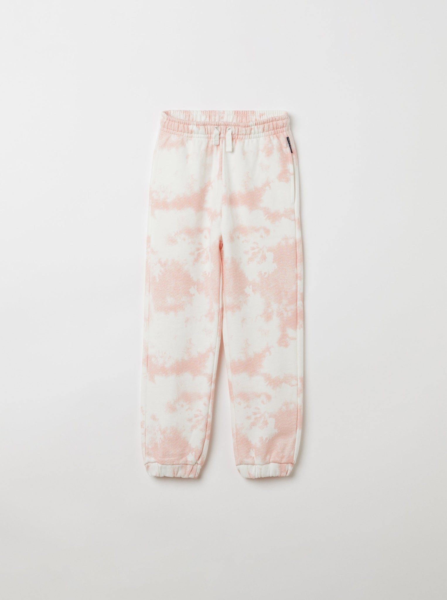 Tie-Dye Pink Kids Joggers from the Polarn O. Pyret kidswear collection. Ethically produced kids clothing.