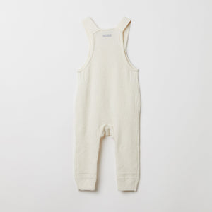 Organic Cotton White Baby Dungarees from the Polarn O. Pyret babywear collection. Ethically produced kids clothing.