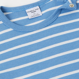 Striped Organic Cotton Blue Kids Top from the Polarn O. Pyret kidswear collection. Nordic kids clothes made from sustainable sources.