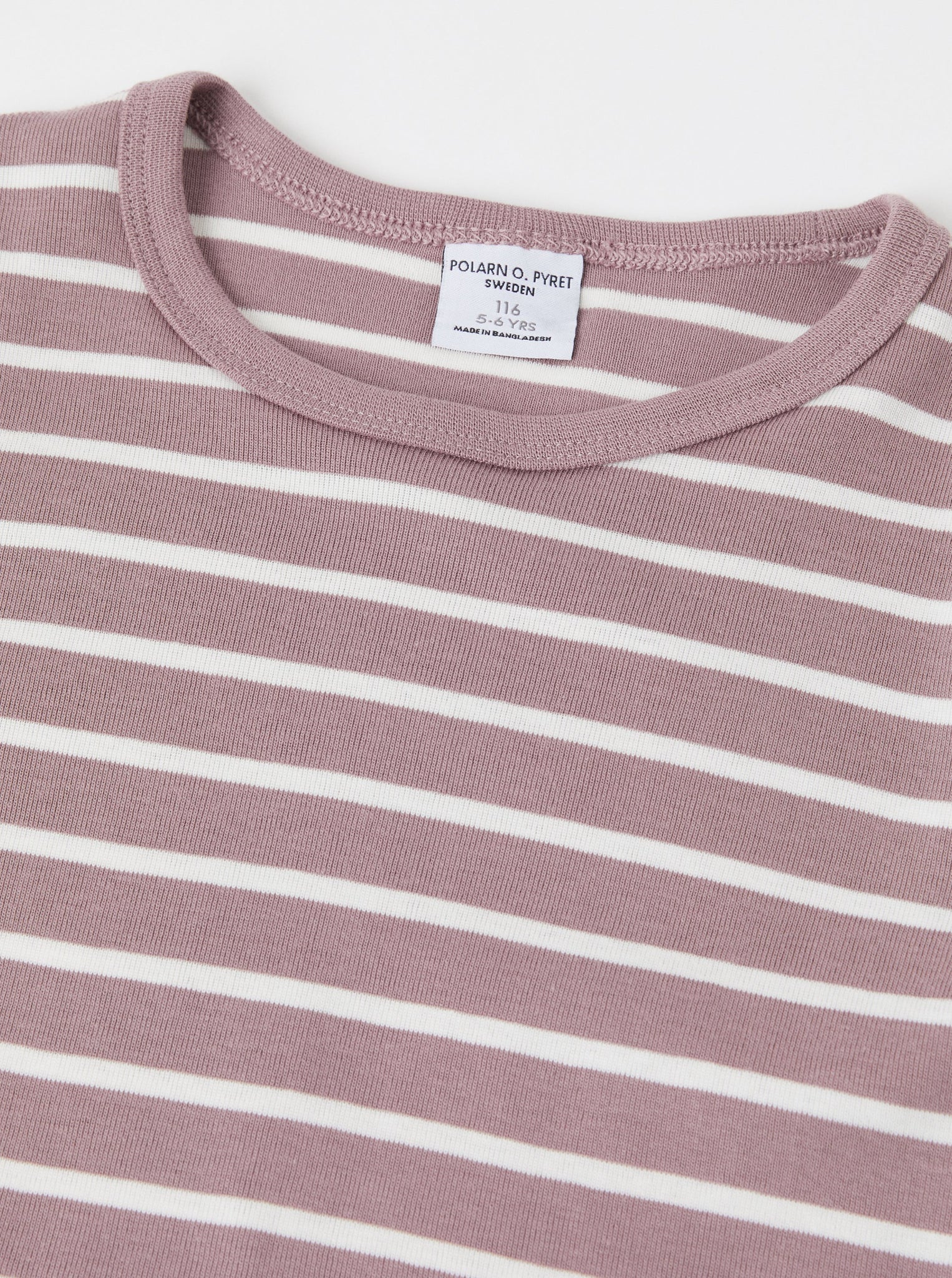 Striped Organic Cotton Purple Kids Top from the Polarn O. Pyret kidswear collection. Ethically produced kids clothing.