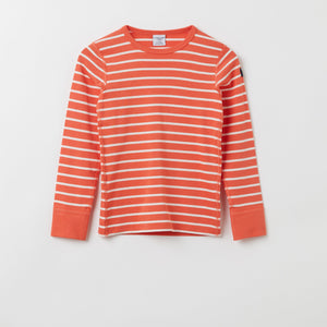 Striped Organic Cotton Orange Kids Top from the Polarn O. Pyret kidswear collection. The best ethical kids clothes