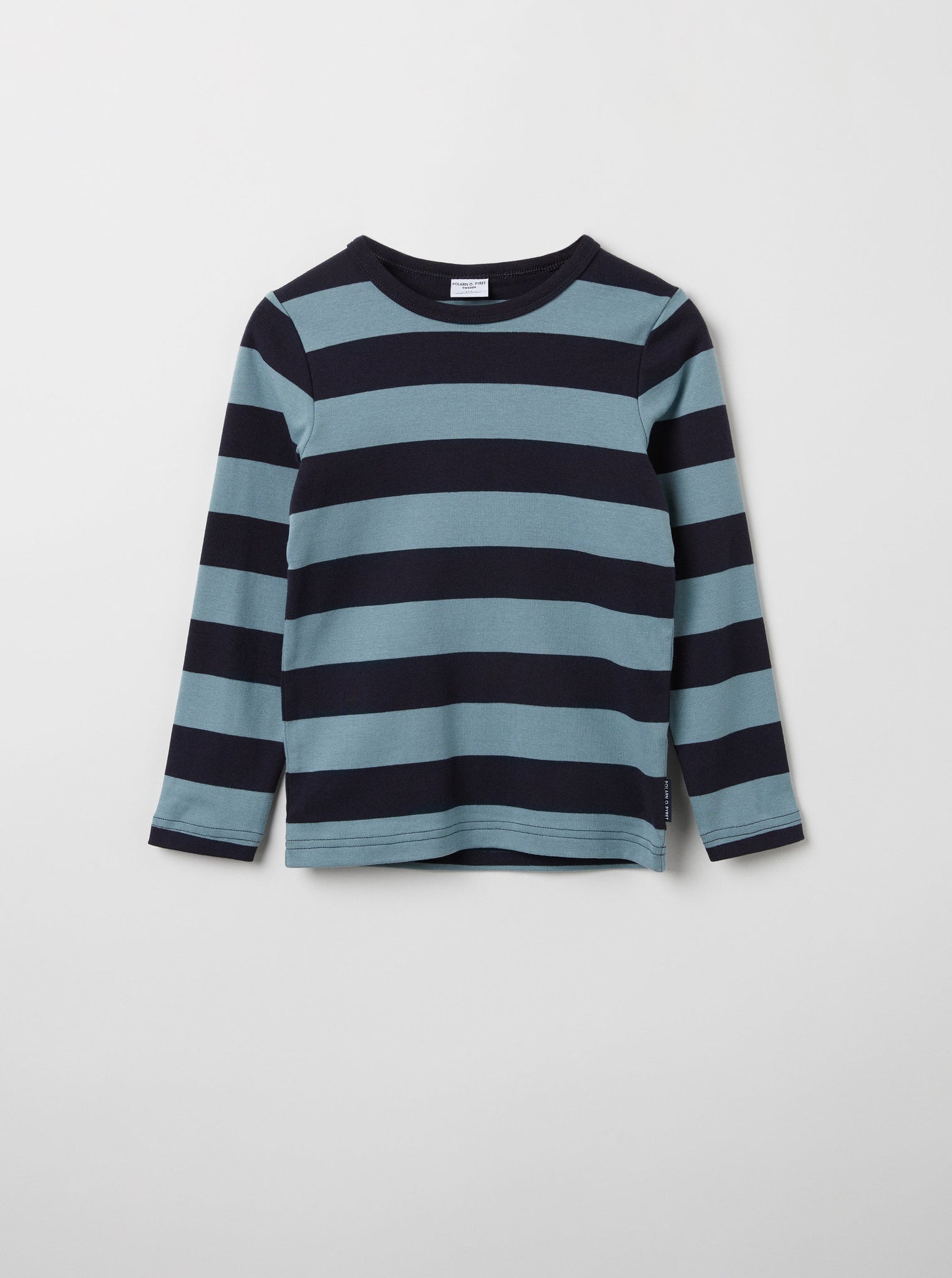 Striped Organic Cotton Blue Kids Top from the Polarn O. Pyret kidswear collection. Ethically produced kids clothing.