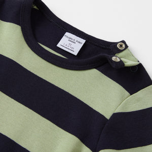 Striped Organic Cotton Green Kids Top from the Polarn O. Pyret kidswear collection. The best ethical kids clothes