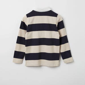 Striped Beige Kids Rugby Top from the Polarn O. Pyret kidswear collection. Clothes made using sustainably sourced materials.