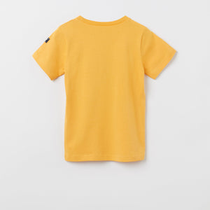 Animal Print Yellow Kids T-Shirt from the Polarn O. Pyret kidswear collection. Clothes made using sustainably sourced materials.
