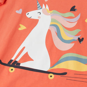 Organic Cotton Unicorn Print Kids T-Shirt from the Polarn O. Pyret kidswear collection. Ethically produced kids clothing.