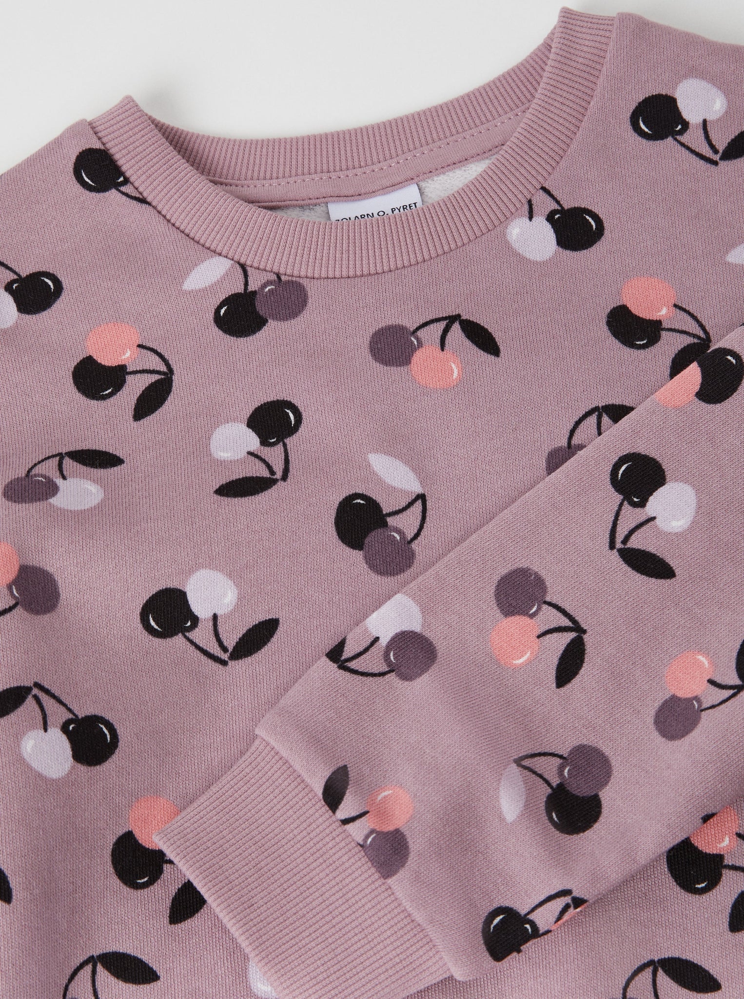 Cotton Pink Cherry Kids Sweatshirt from the Polarn O. Pyret kidswear collection. Ethically produced kids clothing.