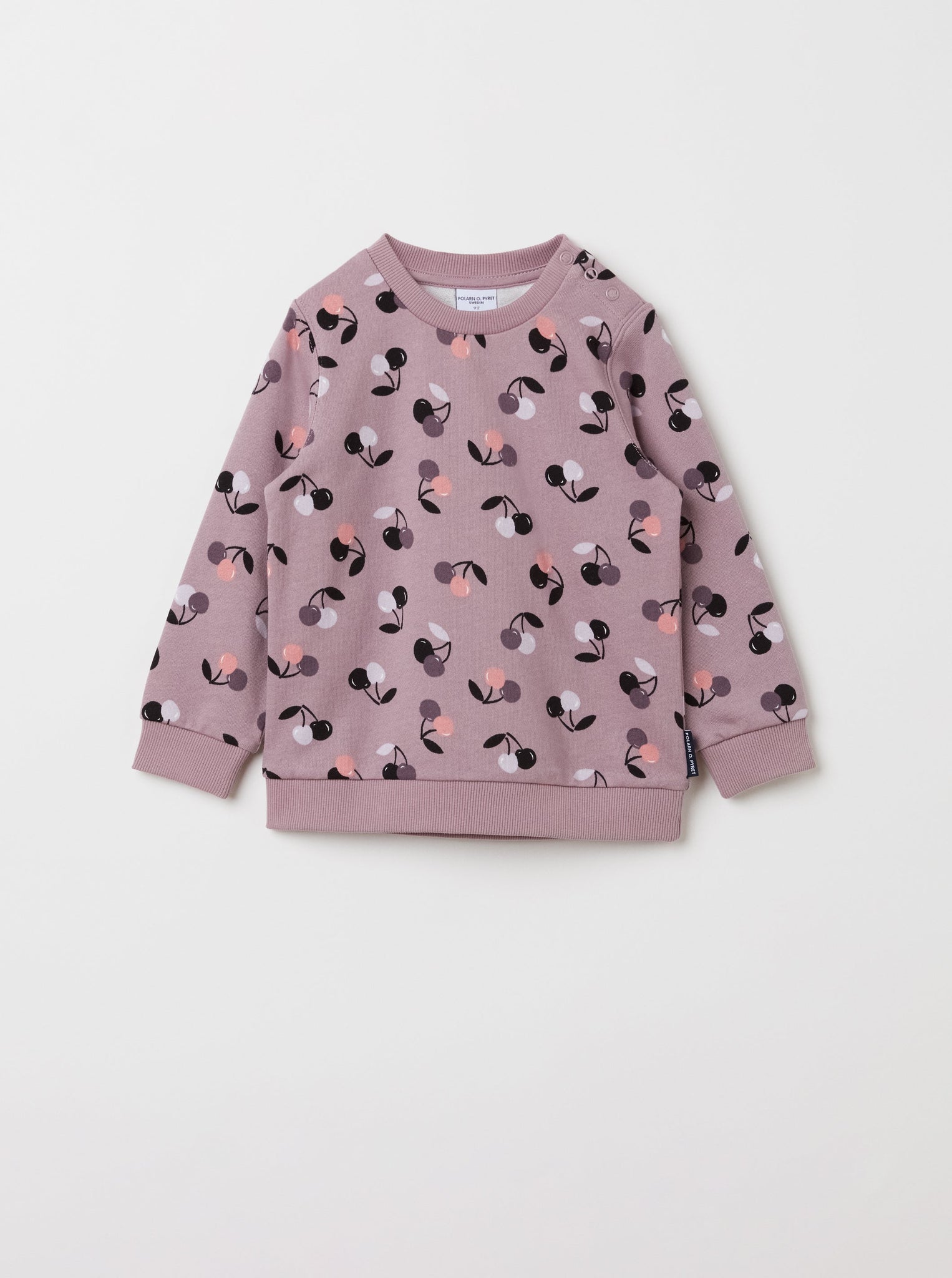 Cotton Pink Cherry Kids Sweatshirt from the Polarn O. Pyret kidswear collection. Ethically produced kids clothing.