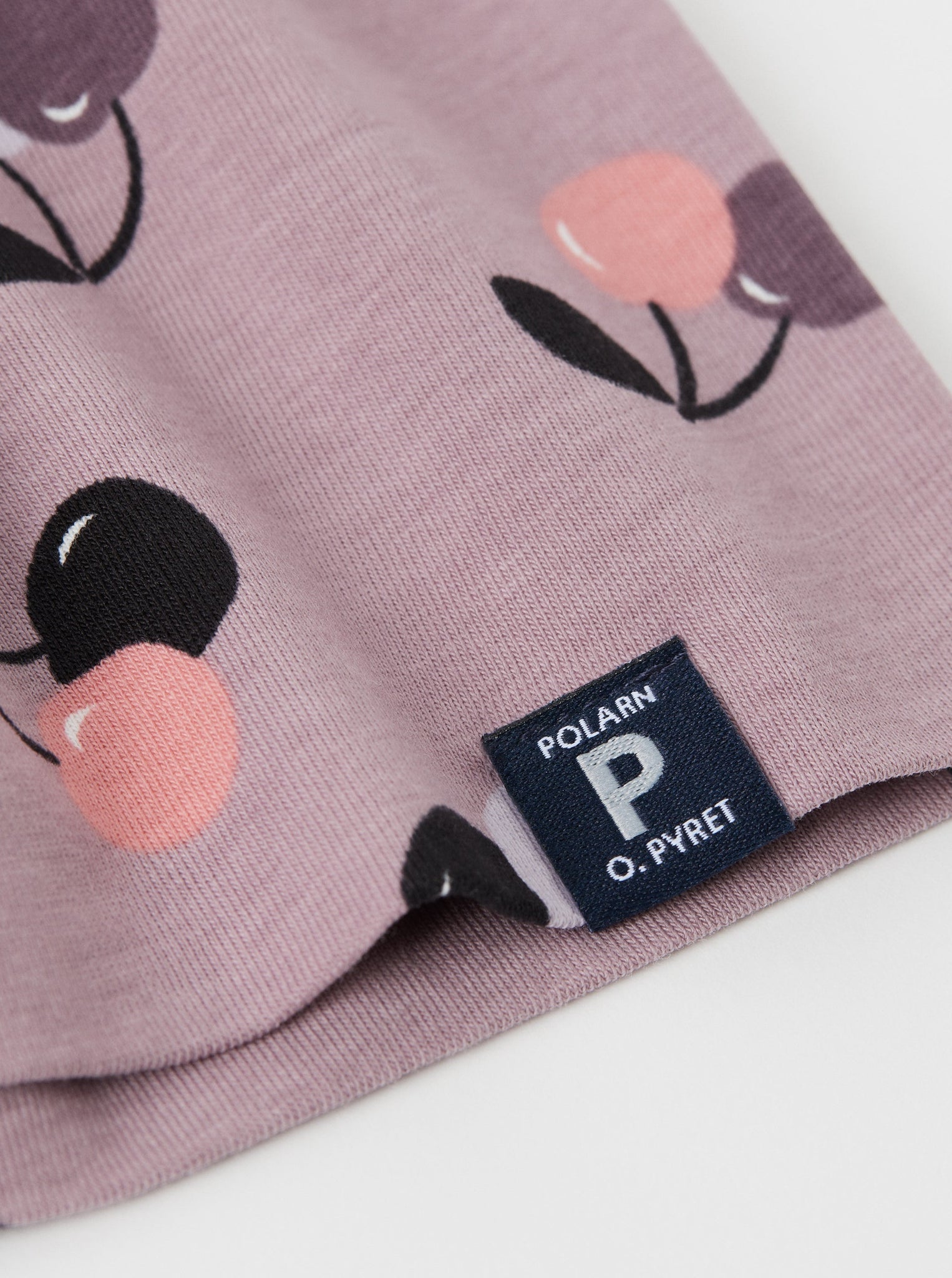 Cotton Cherry Print Pink Kids Beanie from the Polarn O. Pyret kidswear collection. The best ethical kids clothes