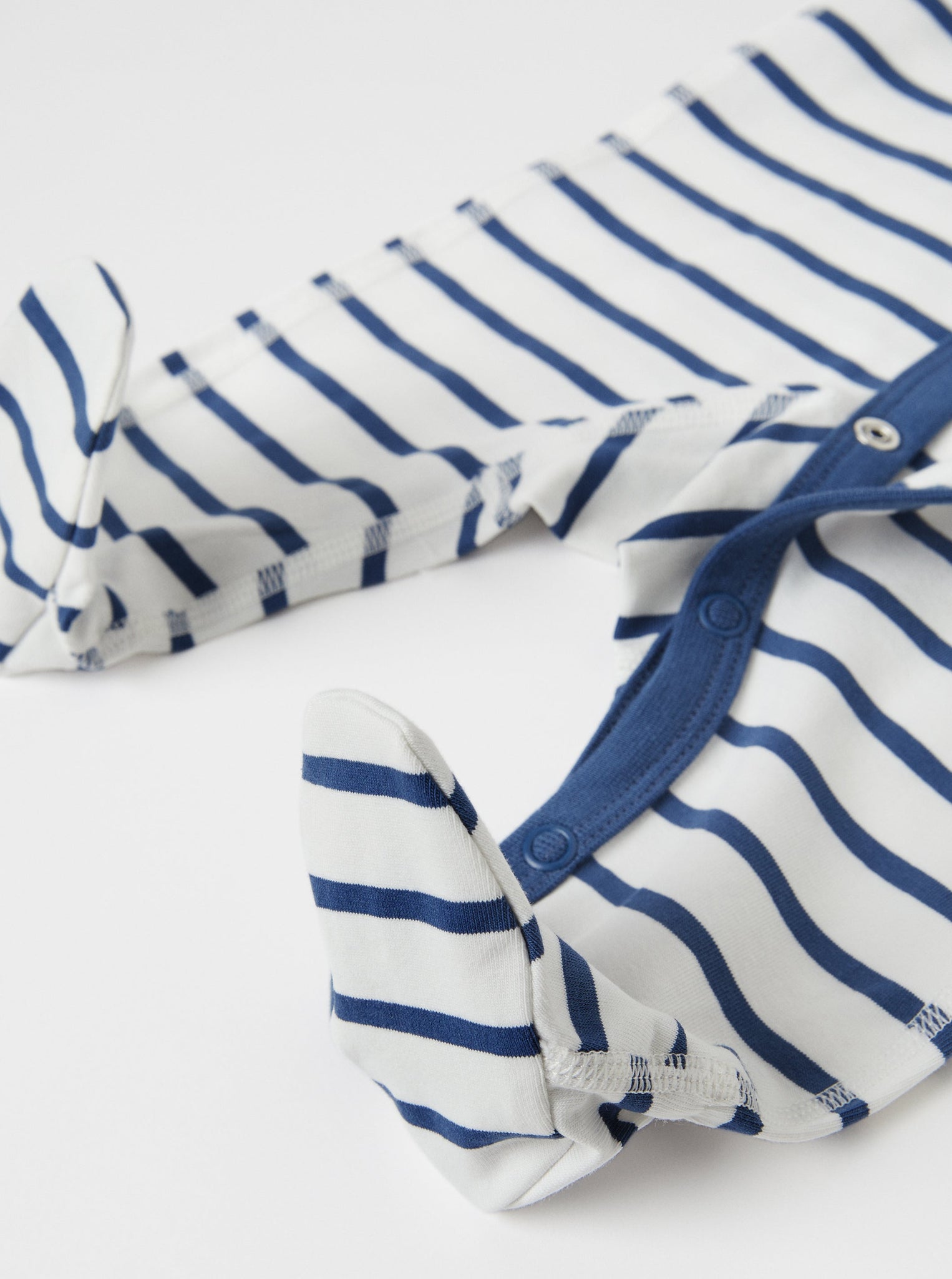 Organic Cotton Striped Baby Sleepsuit from the Polarn O. Pyret babywear collection. Ethically produced kids clothing.