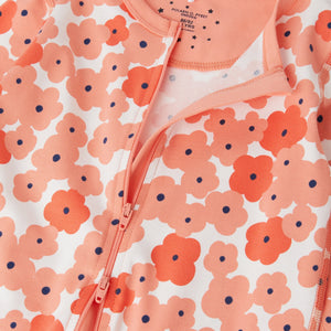 Floral Print Orange Kids Sleepsuit from the Polarn O. Pyret kidswear collection. The best ethical kids clothes
