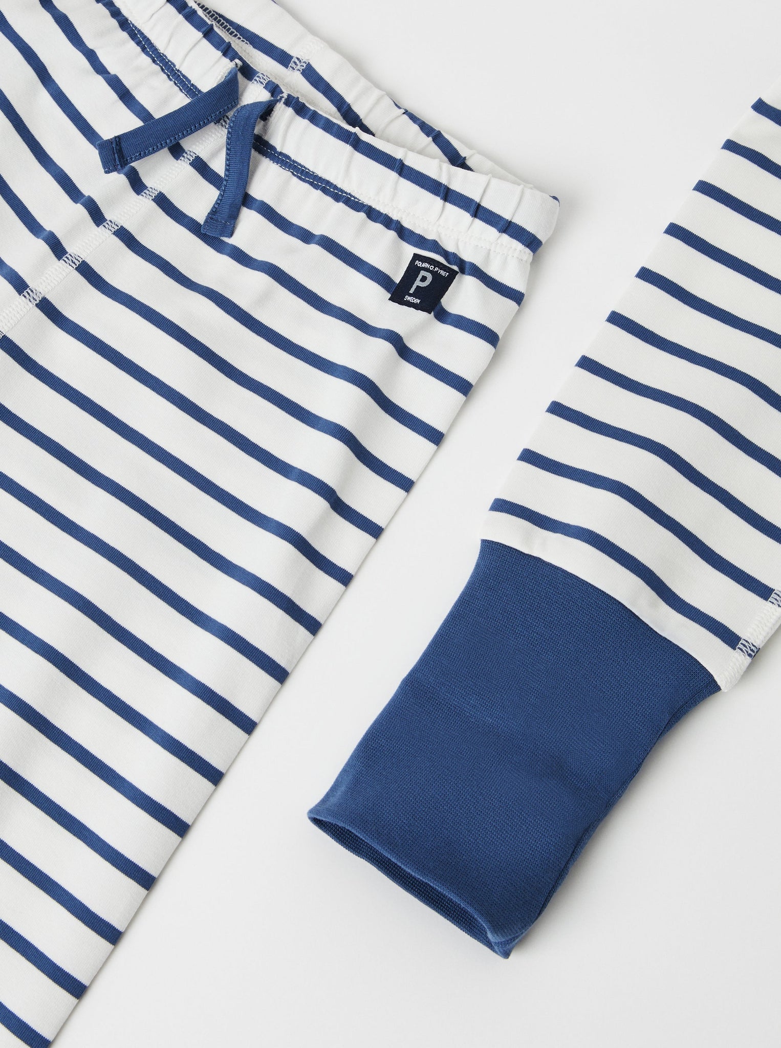 Organic Cotton Striped Kids Pyjamas from the Polarn O. Pyret kidswear collection. Nordic kids clothes made from sustainable sources.