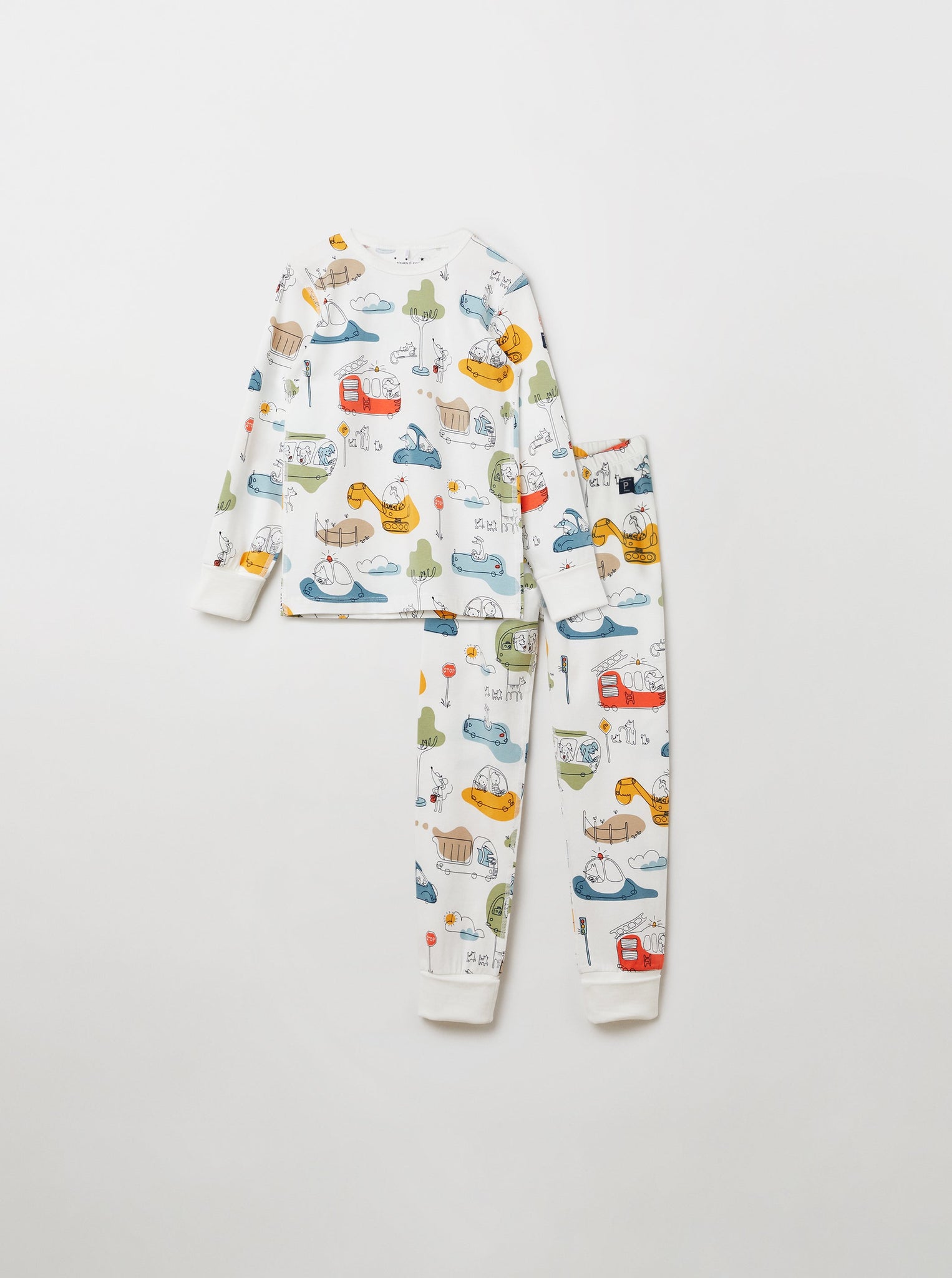 Cotton Animal Print Kids Pyjamas from the Polarn O. Pyret kidswear collection. Nordic kids clothes made from sustainable sources.