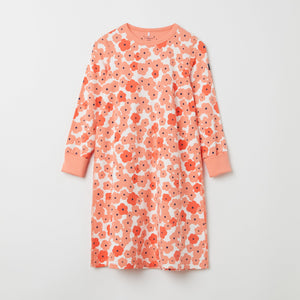 Orange Floral Print Kids Nightdress from the Polarn O. Pyret kidswear collection. The best ethical kids clothes
