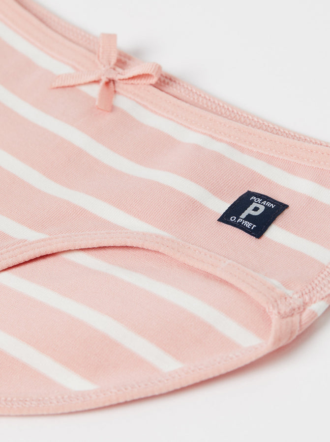 Organic Cotton Pink Girls Briefs from the Polarn O. Pyret kidswear collection. Ethically produced kids clothing.