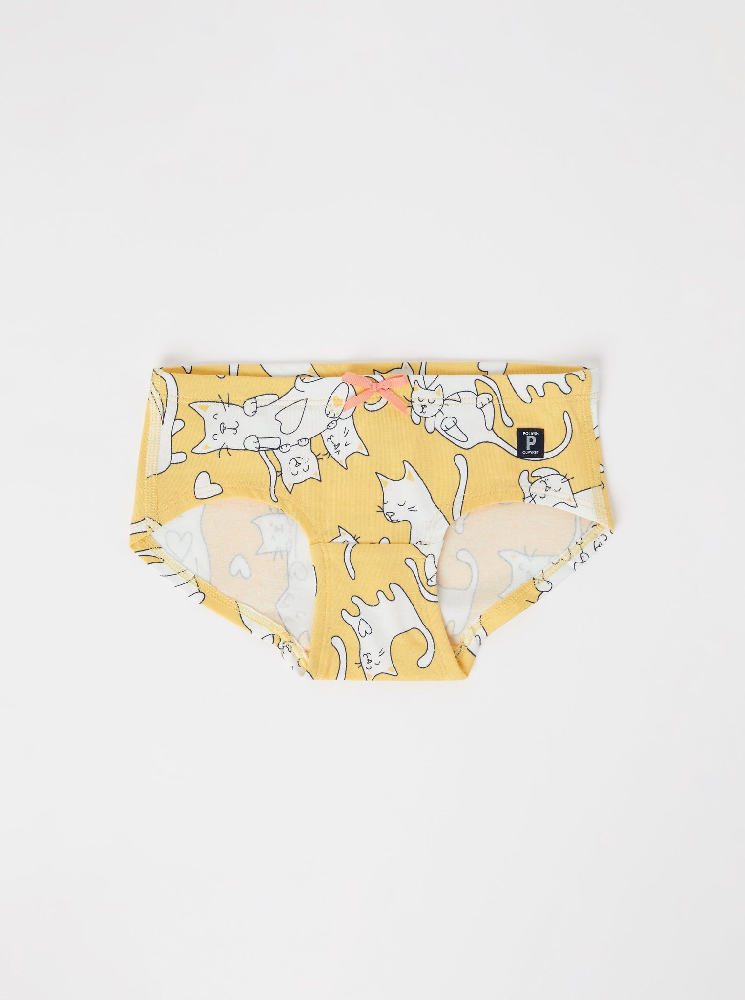 Cotton Yellow Girls Hipster Briefs from the Polarn O. Pyret kidswear collection. Nordic kids clothes made from sustainable sources.