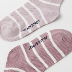 Two Pack Cotton Purple Kids Socks from the Polarn O. Pyret kidswear collection. The best ethical kids clothes