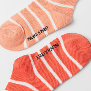Two Pack Cotton Orange Kids Socks from the Polarn O. Pyret kidswear collection. Clothes made using sustainably sourced materials.
