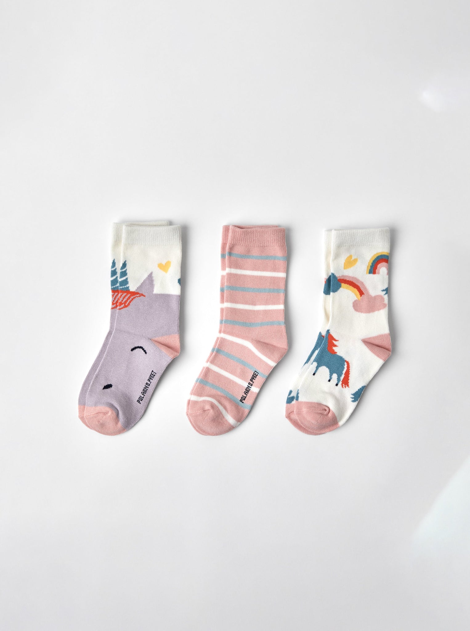 Three Pack Cotton Pink Kids Socks from the Polarn O. Pyret kidswear collection. The best ethical kids clothes