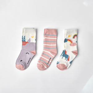 Three Pack Cotton Pink Kids Socks from the Polarn O. Pyret kidswear collection. The best ethical kids clothes