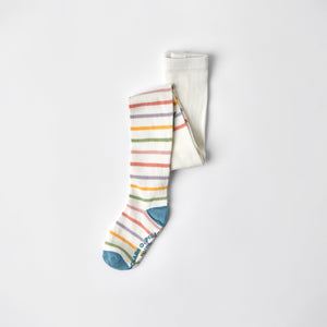 Organic Cotton Stripey Kids Tights from the Polarn O. Pyret kidswear collection. Clothes made using sustainably sourced materials.