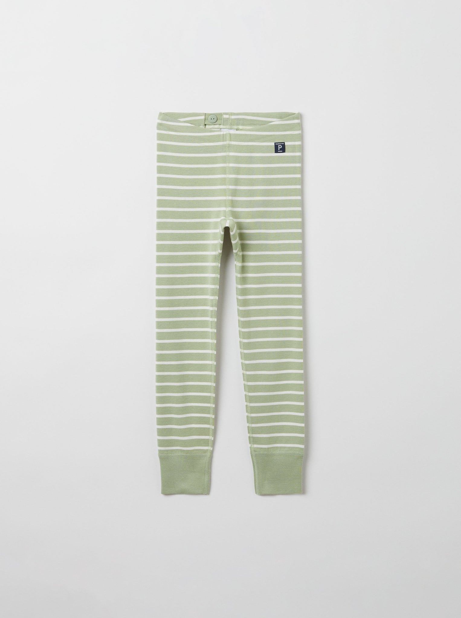 Organic Cotton Green Kids Leggings from the Polarn O. Pyret kidswear collection. Clothes made using sustainably sourced materials.