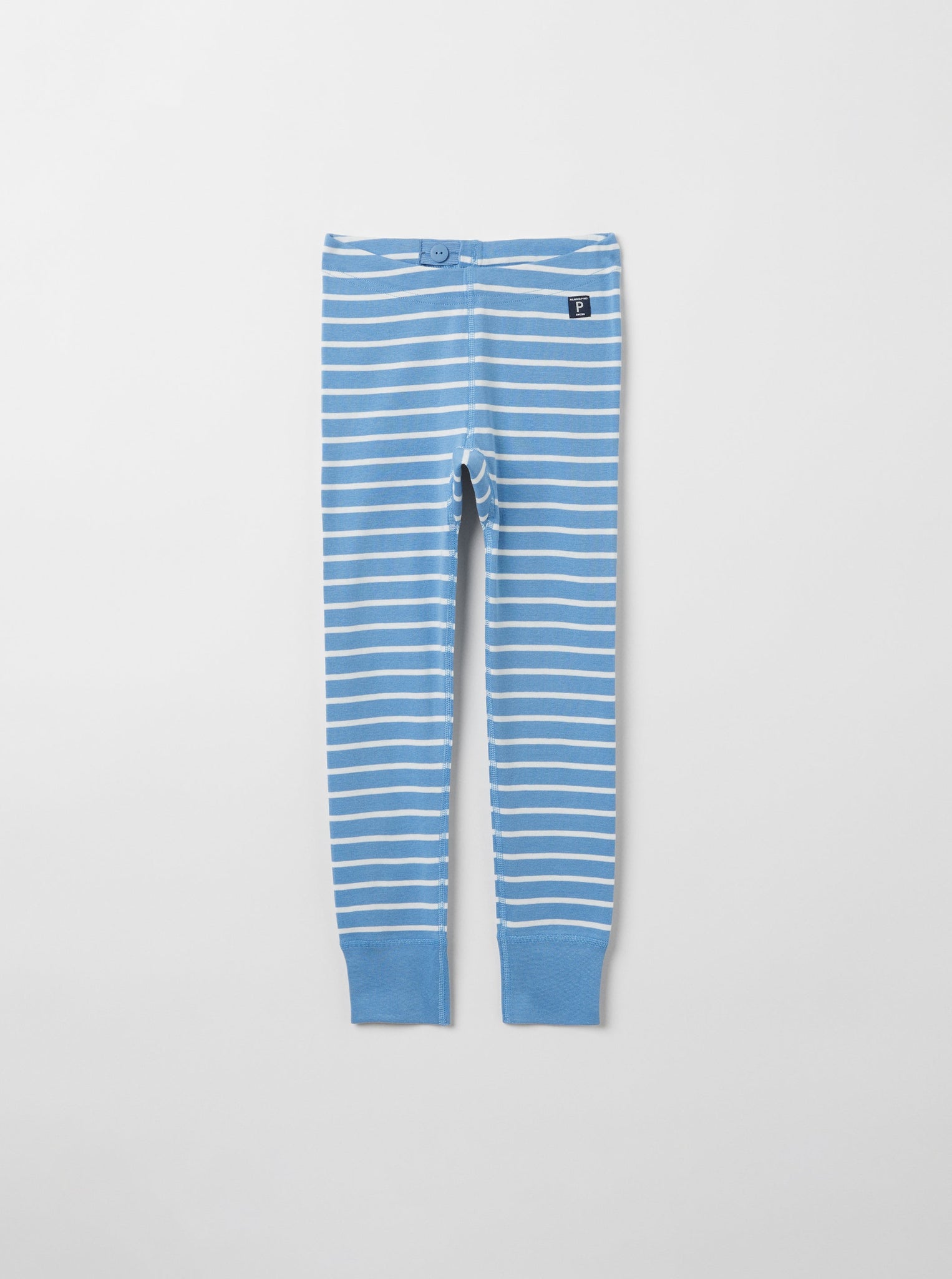 Organic Cotton Blue Kids Leggings from the Polarn O. Pyret kidswear collection. Ethically produced kids clothing.