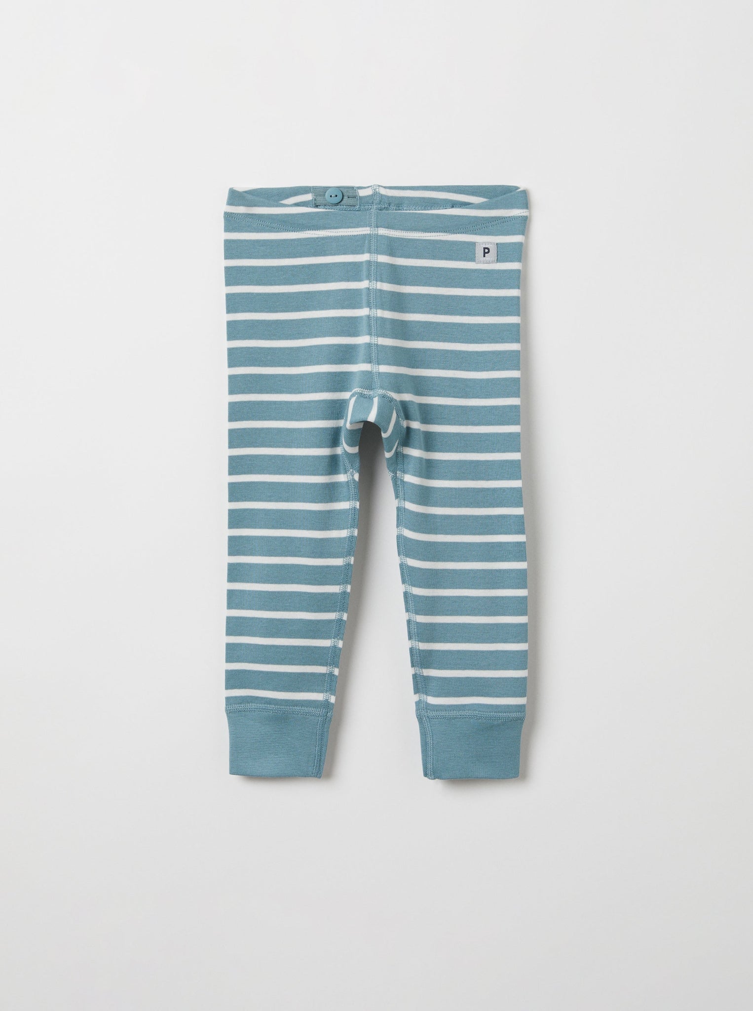 Organic Cotton Blue Baby Leggings from the Polarn O. Pyret babywear collection. Ethically produced kids clothing.