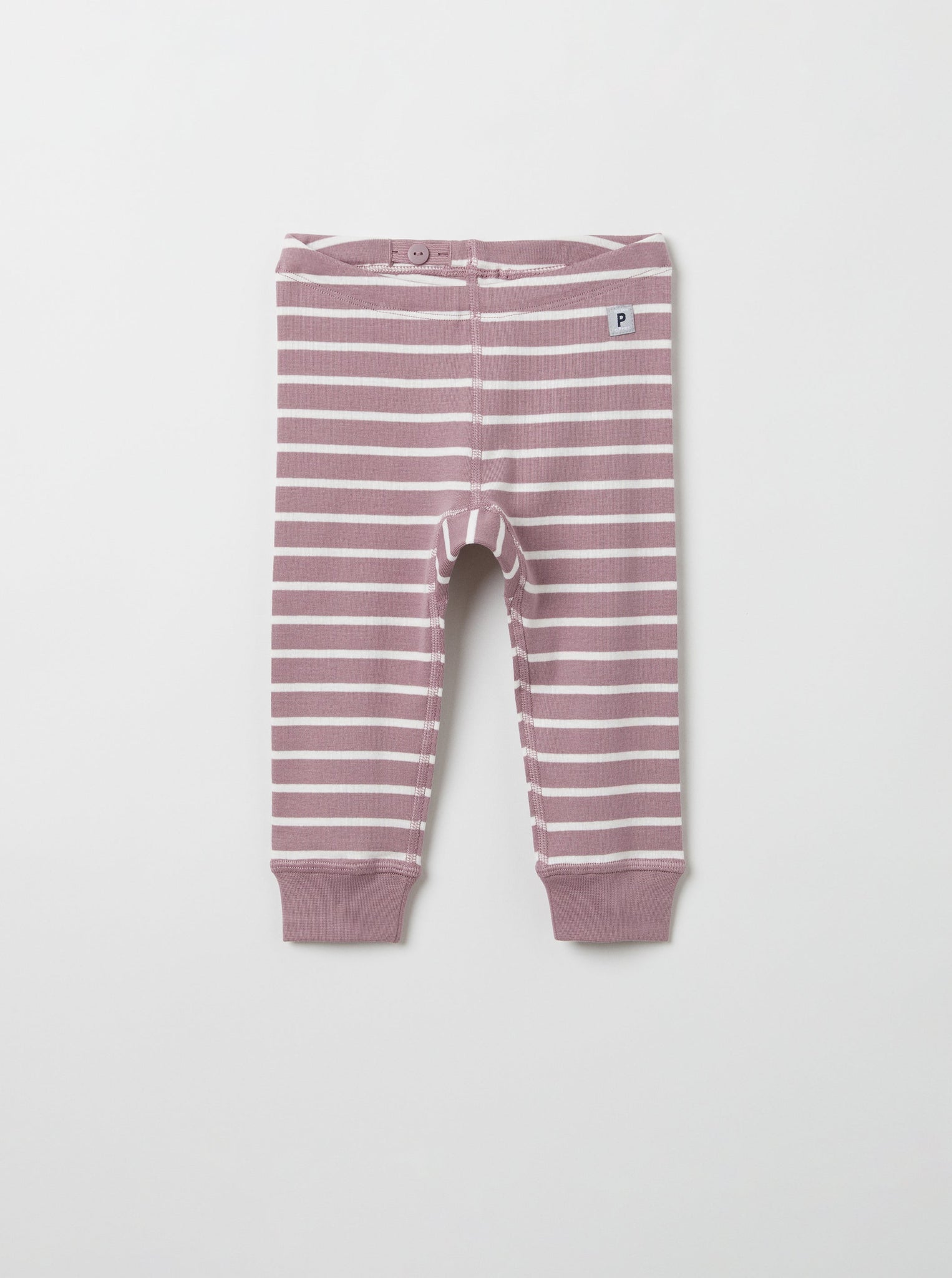 Organic Cotton Purple Baby Leggings from the Polarn O. Pyret babywear collection. Nordic kids clothes made from sustainable sources.