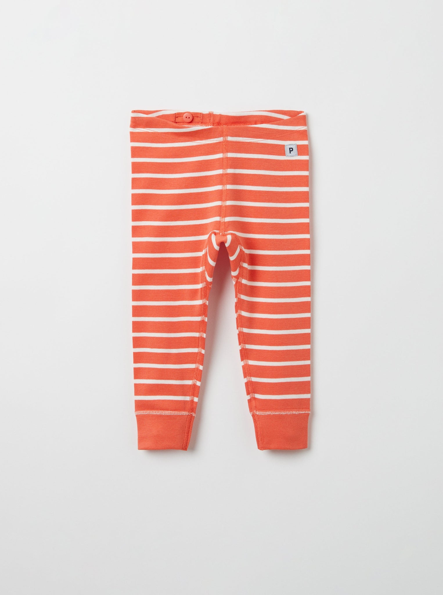 Organic Cotton Orange Baby Leggings from the Polarn O. Pyret babywear collection. Ethically produced kids clothing.
