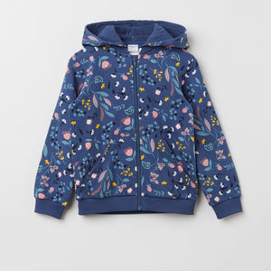 Organic Cotton Floral Kids Hoodie from the Polarn O. Pyret kidswear collection. Nordic kids clothes made from sustainable sources.