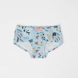 Cotton Blue Girls Hipster Briefs from the Polarn O. Pyret kidswear collection. Clothes made using sustainably sourced materials.