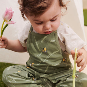 Bee Print Baby Dungarees