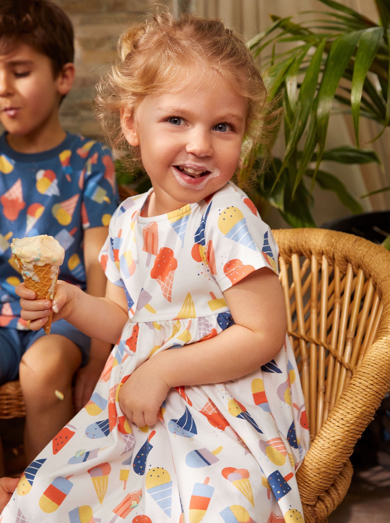 Ice Cream Print Kids Dress