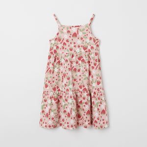 Strawberry Print Kids Sun Dress