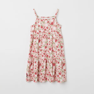 Strawberry Print Kids Sun Dress