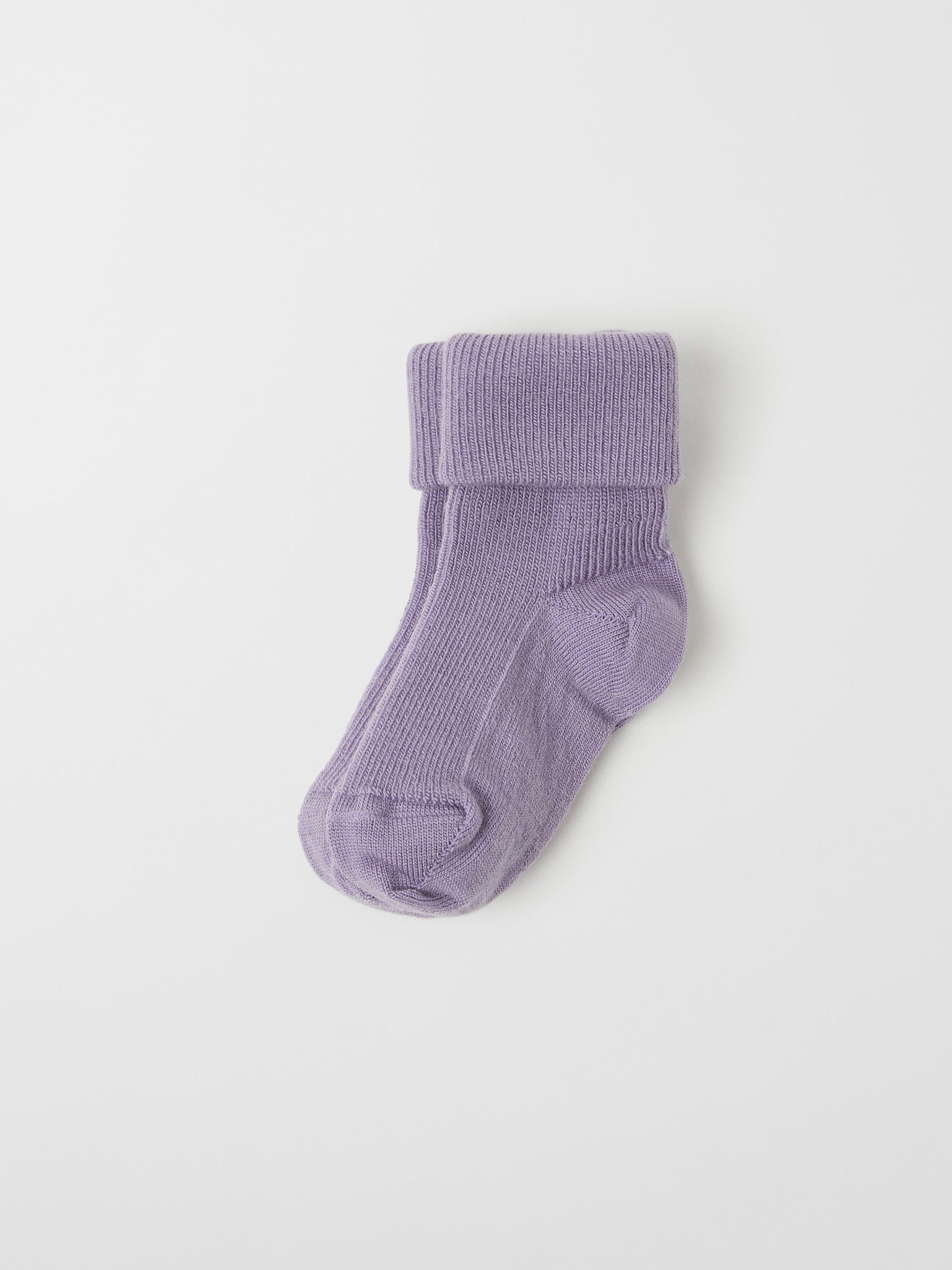 Purple Merino Wool Baby Socks from the Polarn O. Pyret baby collection. Ethically produced baby clothing.