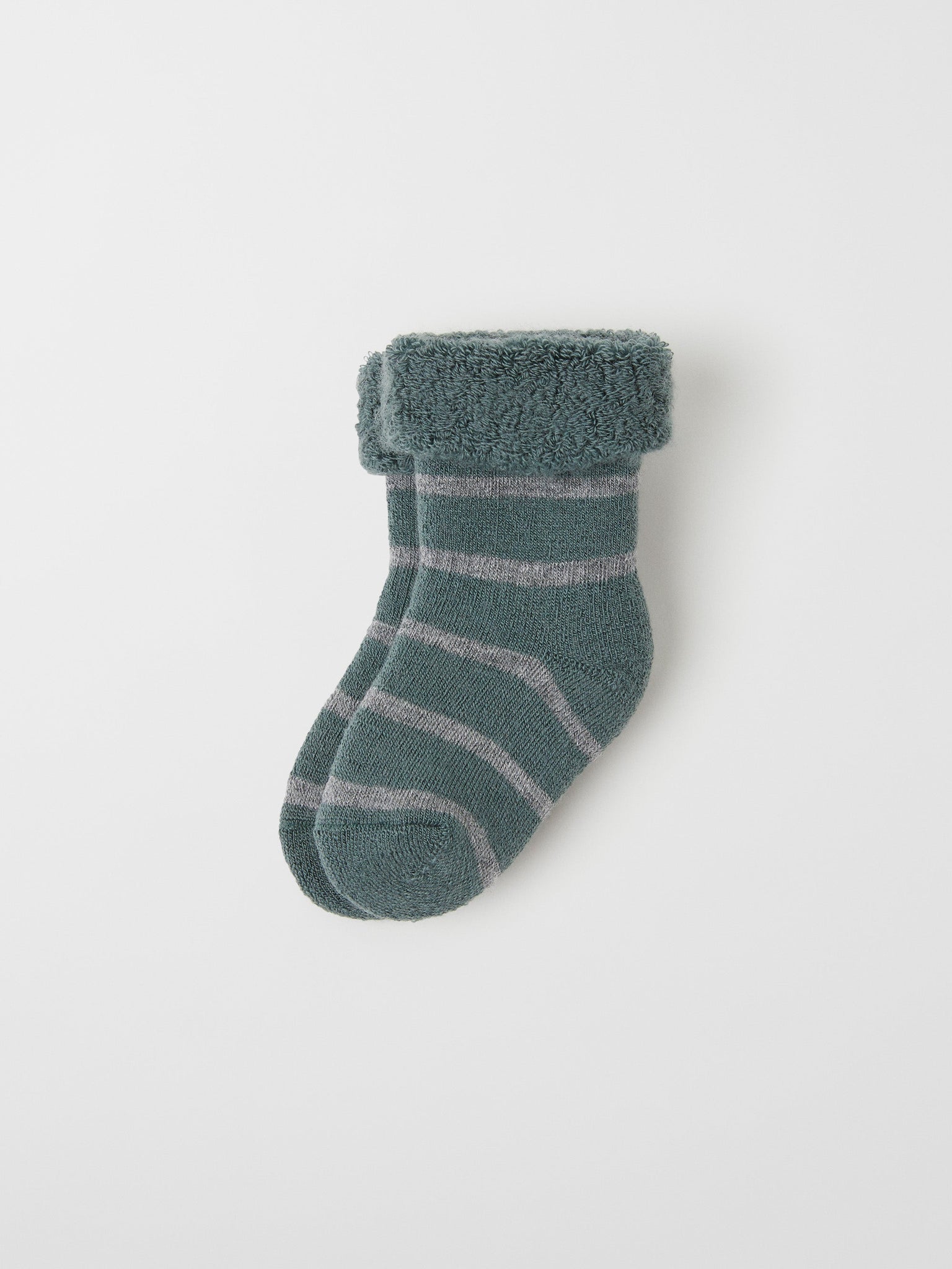 Terry Merino Grey Baby Socks from the Polarn O. Pyret baby collection. Nordic baby clothes made from sustainable sources.