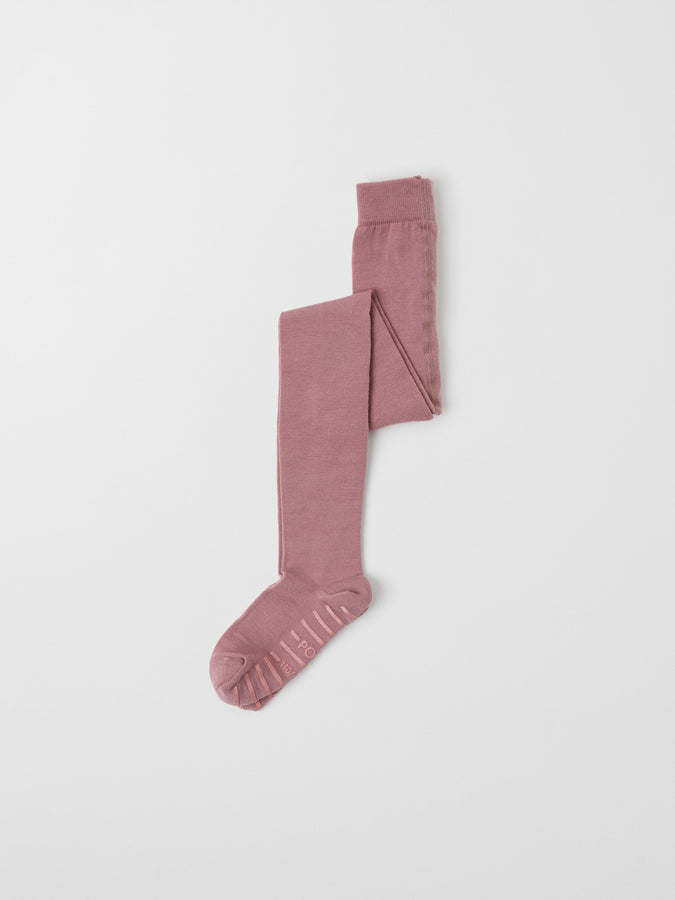 Merino Wool Pink Antislip Kids Tights from the Polarn O. Pyret kidswear collection. Clothes made using sustainably sourced materials.