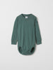 Merino Wool Green Thermal Babygrow from the Polarn O. Pyret outerwear collection. The best ethical kids outerwear.